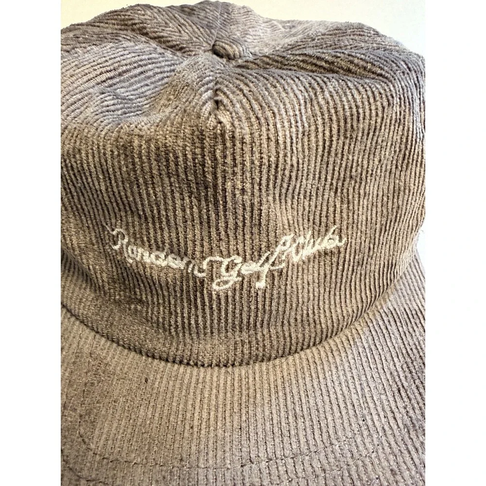 Random Golf Club Hat Cap Gray Corduroy Adjustable Golf Embroidered Logo